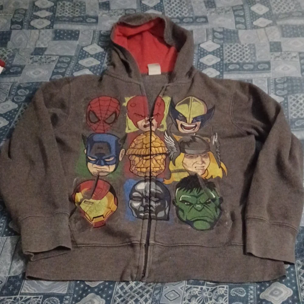 Marvel Avengers Superheroes Hoodie Jacket For Kids Size 8
